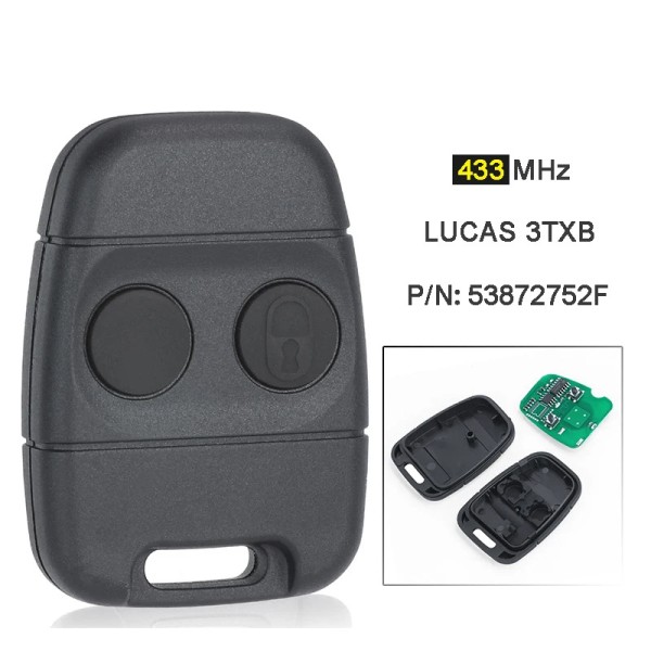 433MHz 3TXB 53872752F Replacement 2 Buttons Remote Key
